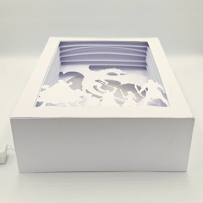 Drache vor Mond, Berge Landschaft, Adventure Party, RPG, DnD, Lampe, LED, Deko, Unterseite