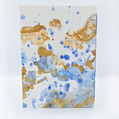 Notizbuch - Blanko - Blau-Gold A