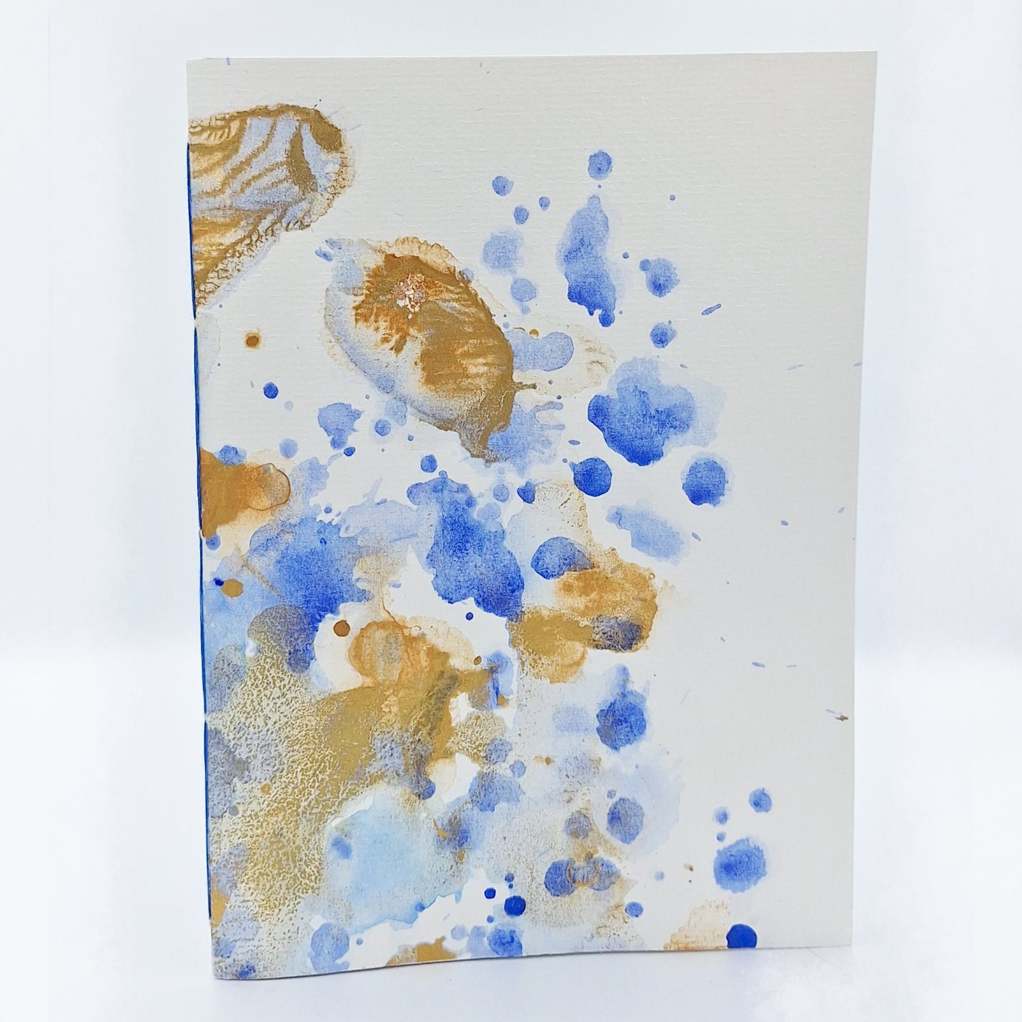 Notizbuch - Blanko - Blau-Gold A