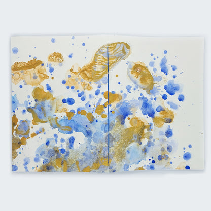 Notizbuch - Blanko - Blau-Gold A