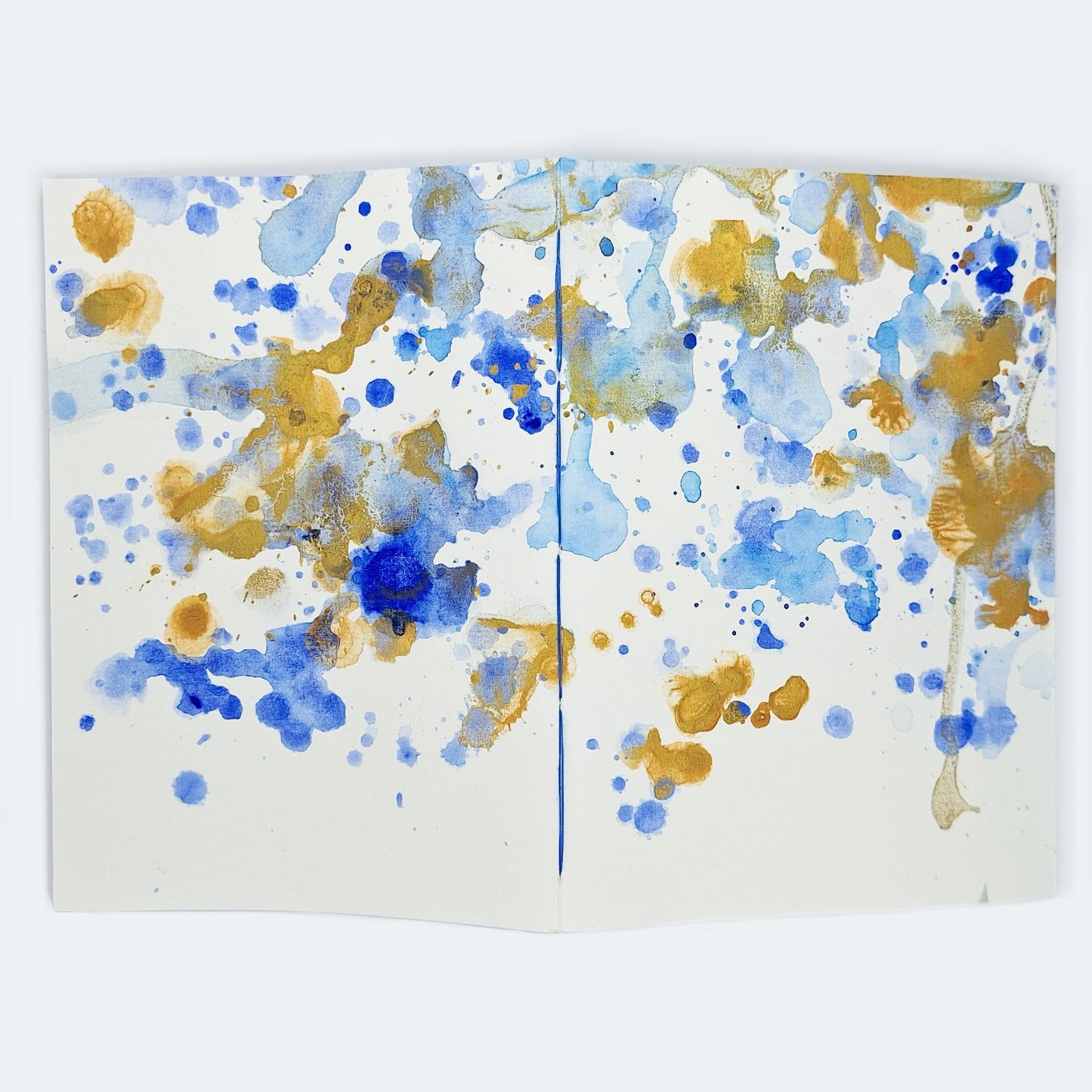 Notizbuch - Blanko - Blau-Gold B